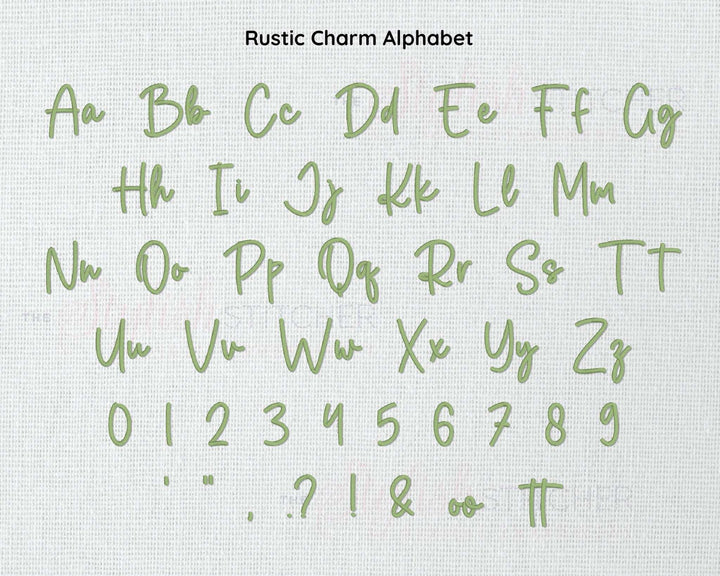 Rustic Charm Embroidery Machine Digital Embroidery Font