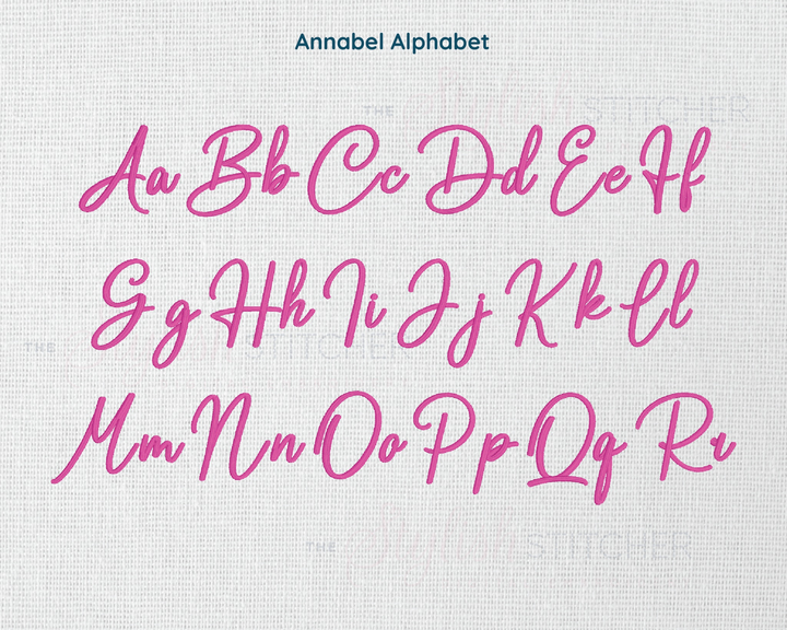 Annabel Digital Embroidery Font - The Stylish Stitcher BX Font DST Embroidery Font