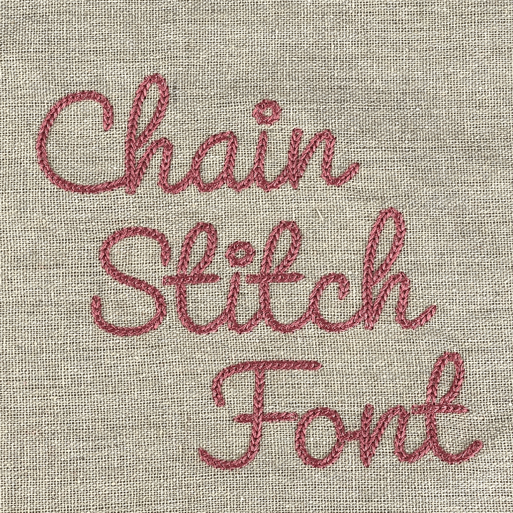 Chain Stitch Machine Embroidery Font