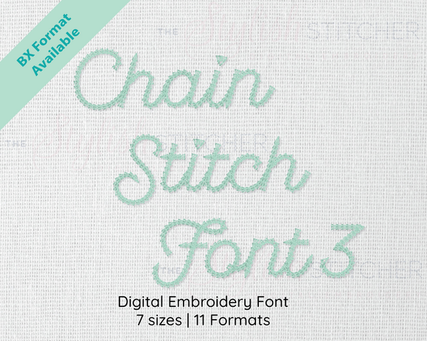 Chain Stitch Set 3 Embroidery Font