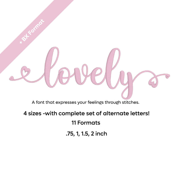 Lovely Cursive Digital Embroidery Font