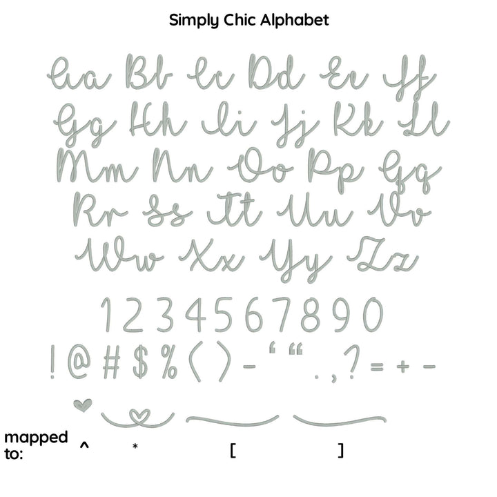 Simply Chic Digital Embroidery Font