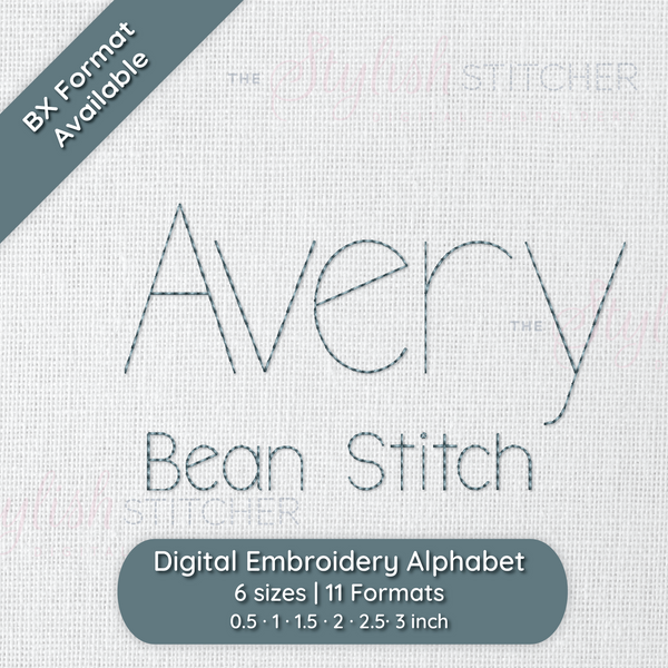 Avery Bean Stitch Style Embroidery Font