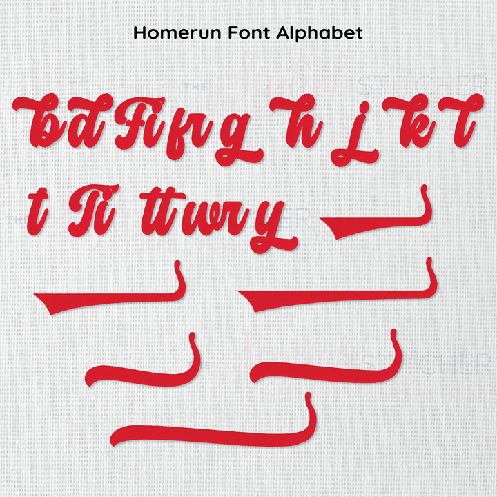 Photograph of Homerun embroidery font alphabet