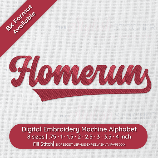 Homerun Digital Embroidery Font