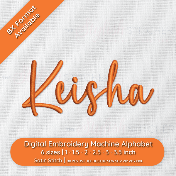 Photograph of Keisha embroidery font