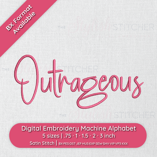 Outrageous Handwritten Script Digital Embroidery Font
