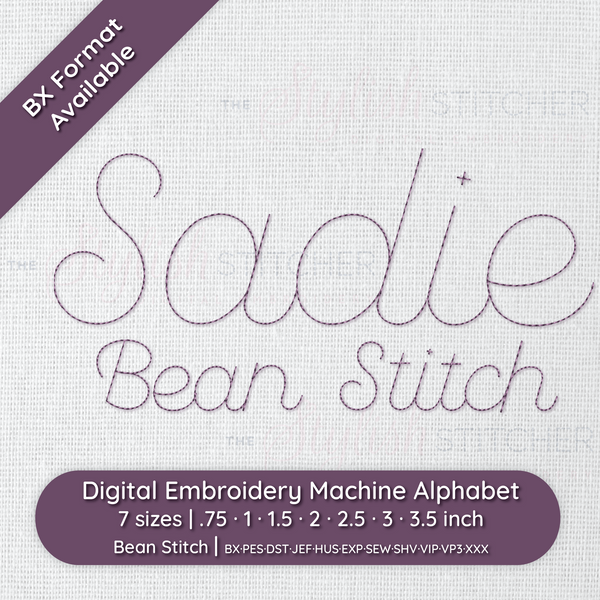 Photograph of Sadie Bean Stitch embroidery font