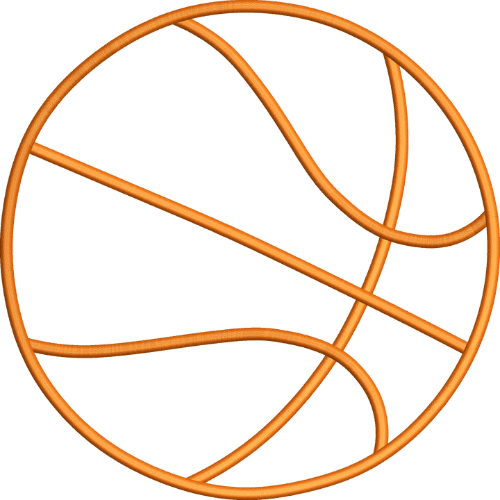 Basketball icon embroidery design on a dark background