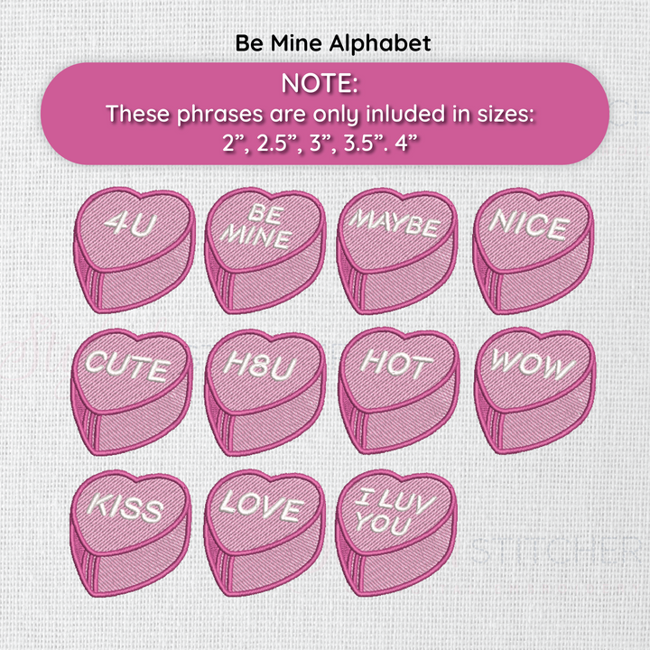 Photograph of alphabet for Be Mine font