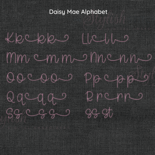 Daisy In Cursive Daisy Mae Bean Stitch Cursive Embroidery Font - Perfect for Crafts ...