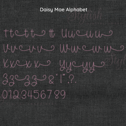 Daisy Mae Bean Stitch Cursive Embroidery Font - Perfect for Crafts ...