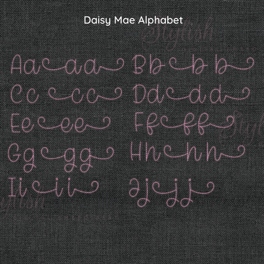 Daisy Mae Bean Stitch Cursive Embroidery Font - Perfect for Crafts ...