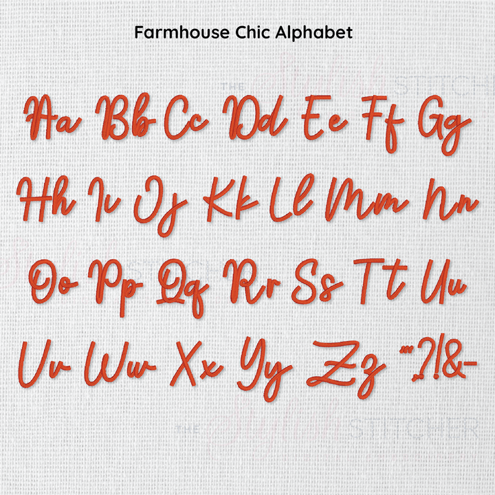 Photograph of Farmhouse Chic
embroidery font alphabet