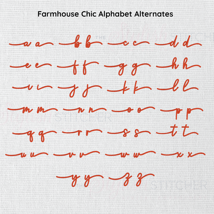 Photograph of Farmhouse Chic
embroidery font alternate alphabet
