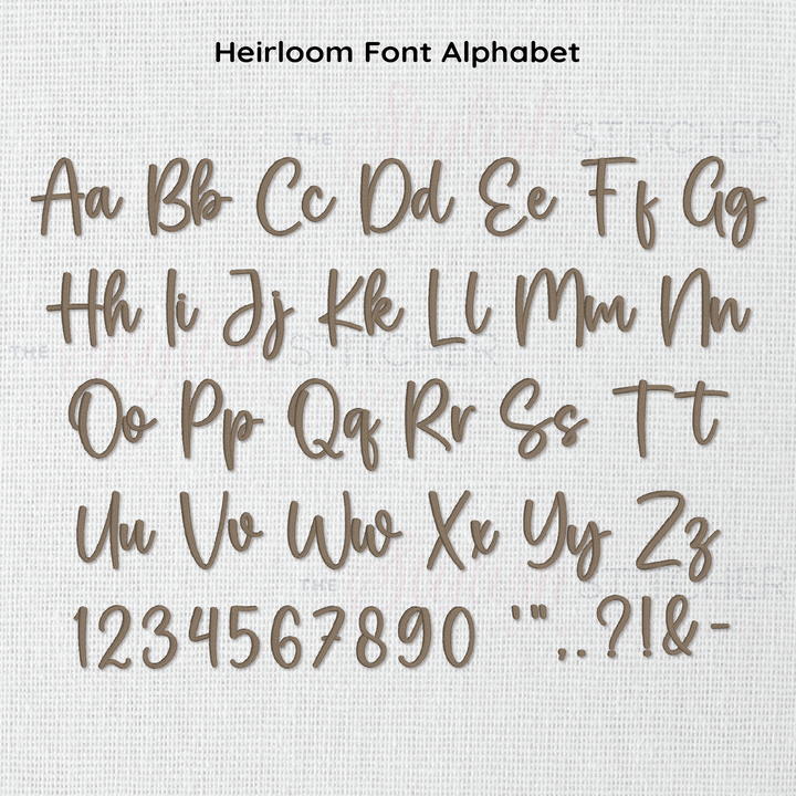 Photograph of Heirloom embroidery font alphabet
