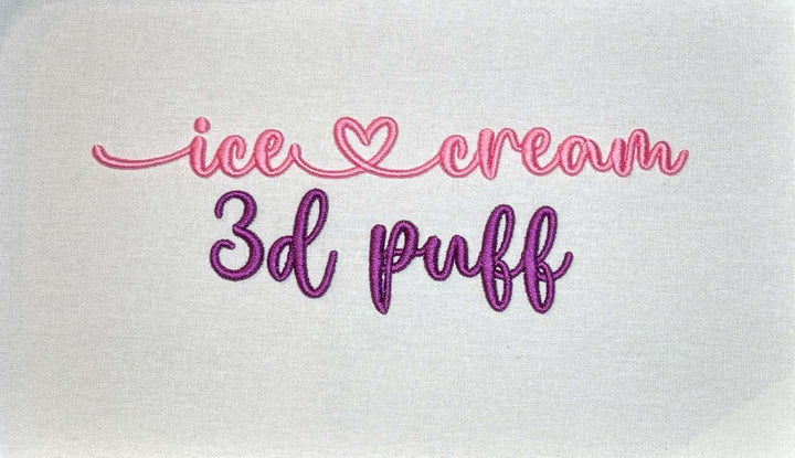 Rustic Charm Ice Cream 3D Puff Digital Embroidery Font