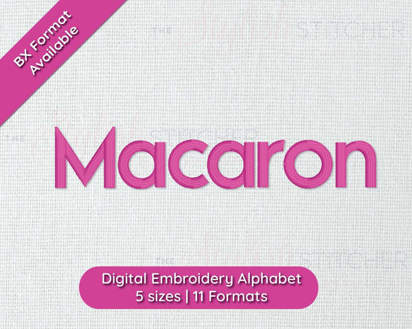 Photograph of Rustic Macaron embroidery font
