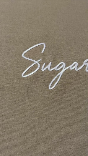 Video showcasing stitched out Sugarhill font