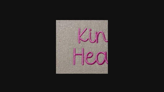 Video showcasing stitched out Kind Heart font