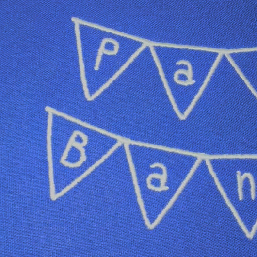 Video showcasing stitched out Party Banner font