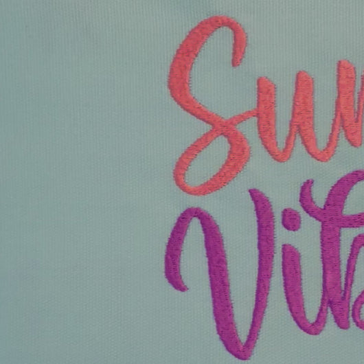 Video showcasing stitched out Summer Vibes font