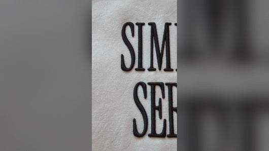 Video showcasing stitched out Simple Serif Puff font