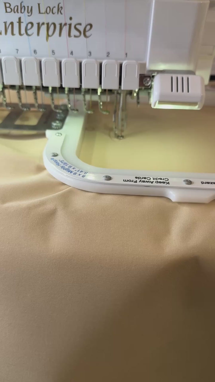 Video showcasing stitching of gingersnap embroidery font
