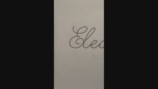 Video showcasing stitched out Eleanore Bean Stitch font