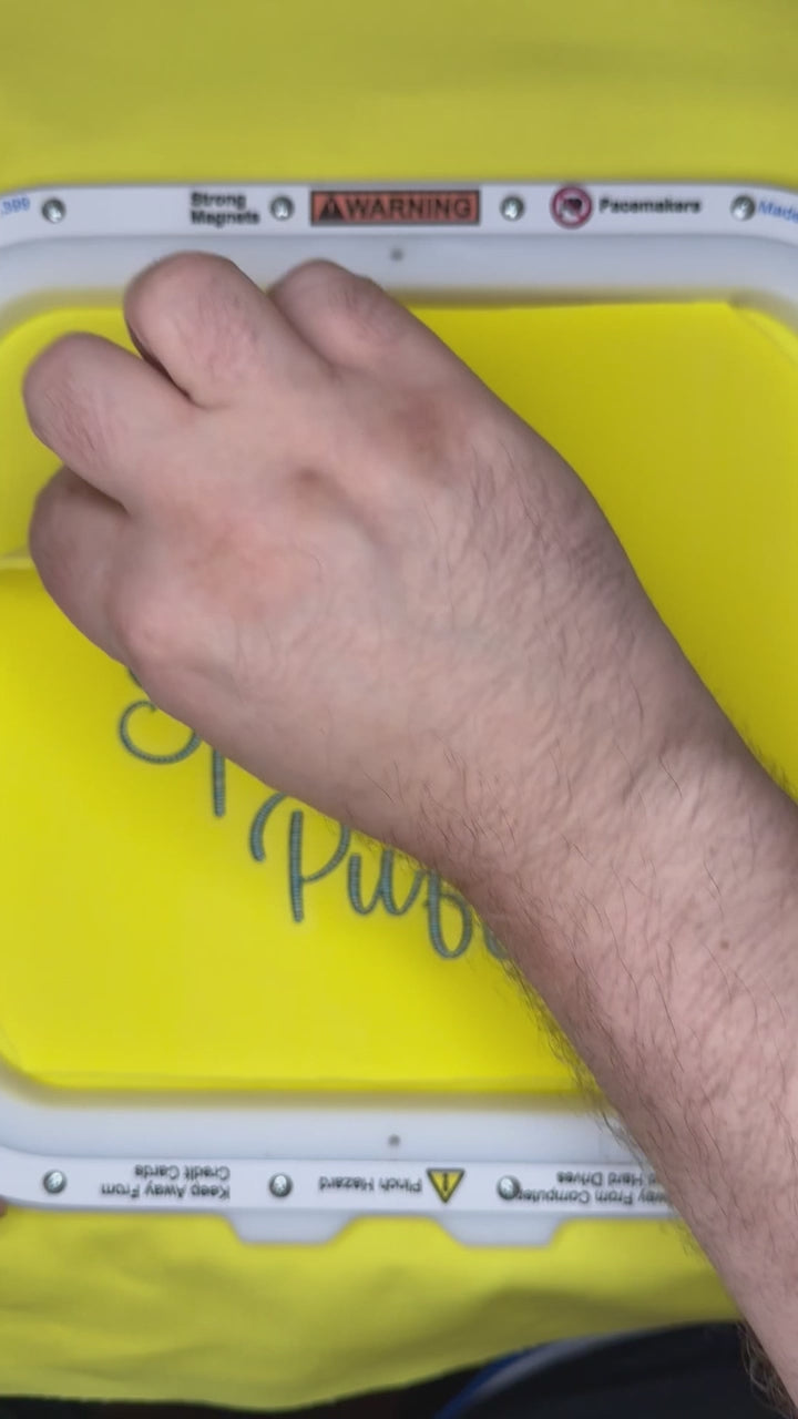 Video showcasing stitched out Unicorn Sprinkle Puff font