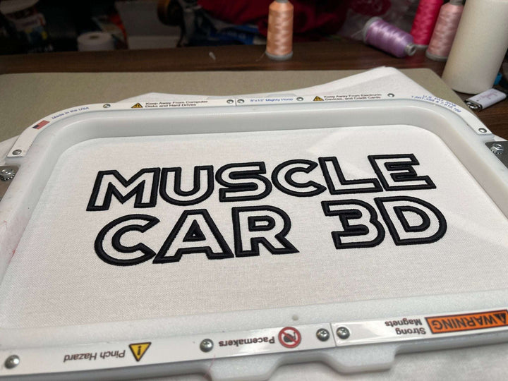Photograph of Muscle Car 3D embroidery font