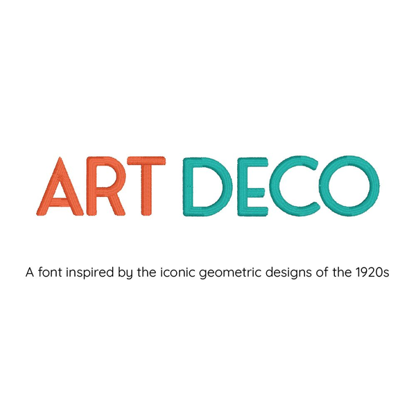 Photograph of Art Deco embroidery font