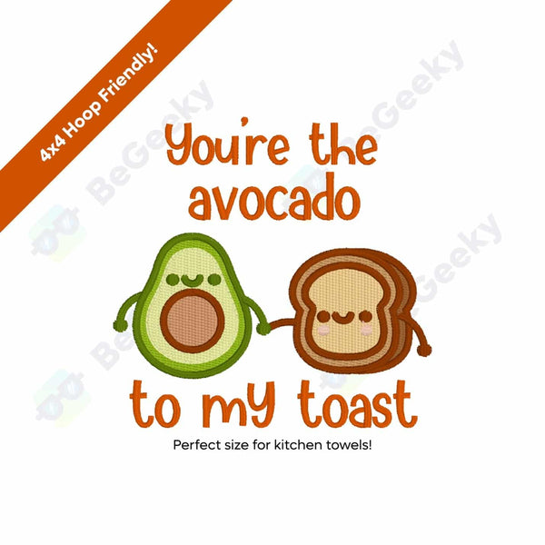 Photograph of Avocado Toast embroidery design