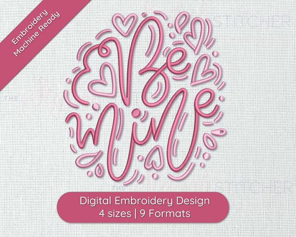 Photograph of Be Mine embroidery design