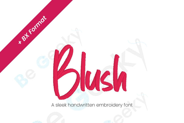 Photograph of Blush embroidery font
