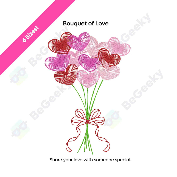 Photograph of Bouquet of Love embroidery design