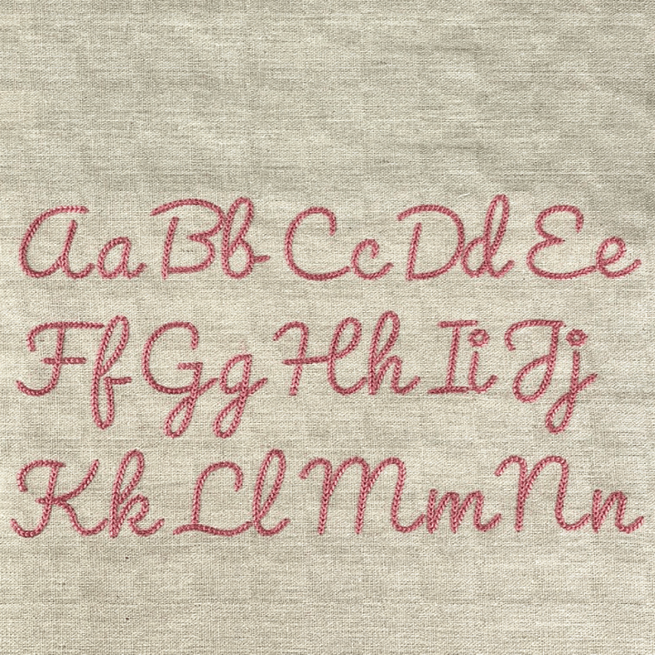 Photograph of Chain Stitch embroidery font alphabet