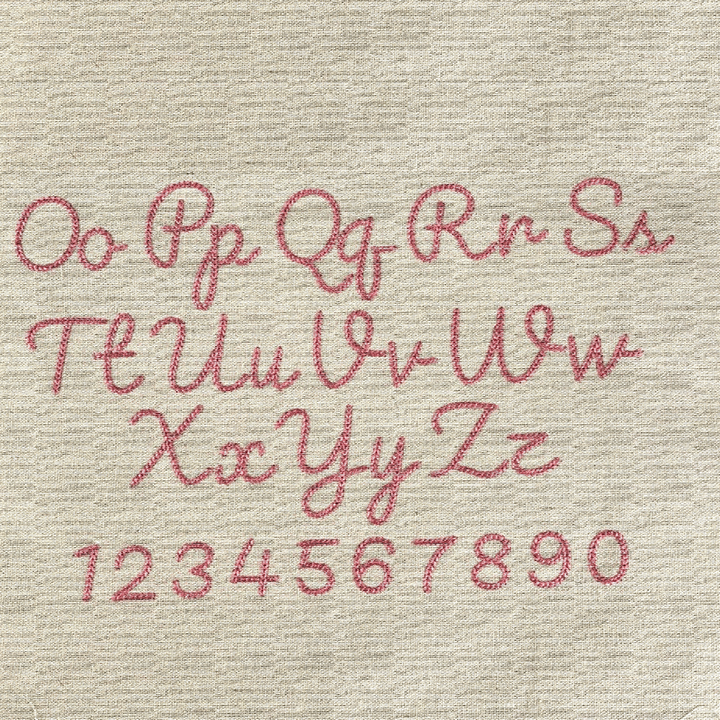 Photograph of Chain Stitch embroidery font alphabet