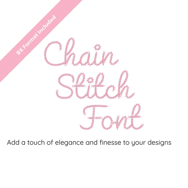 Photograph of Chain Stitch embroidery font