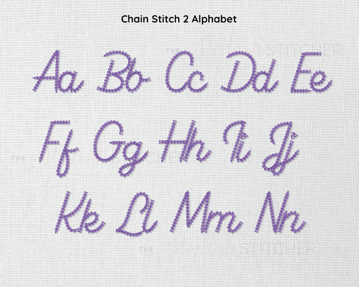 Photograph of Chain Stitch Set 2 embroidery font alphabet