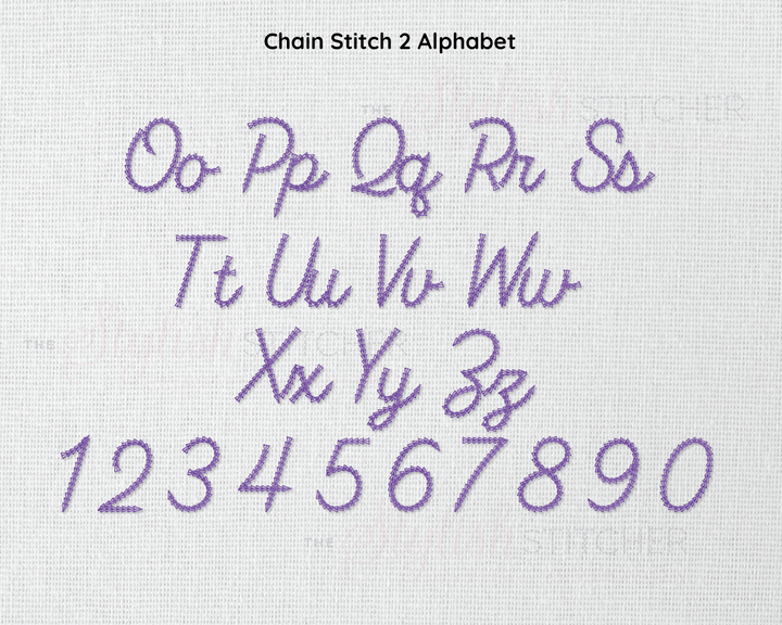 Photograph of Chain Stitch Set 2 embroidery font alphabet