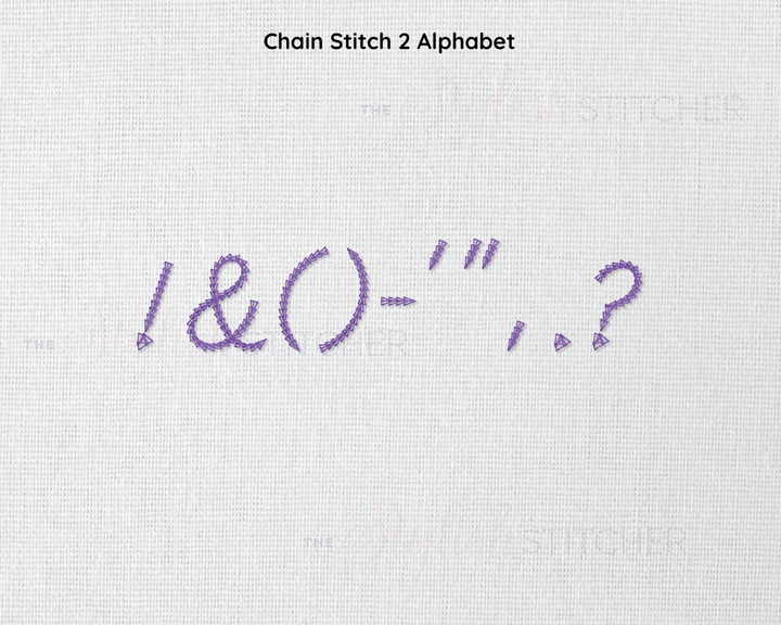 Photograph of Chain Stitch Set 2 embroidery font alphabet