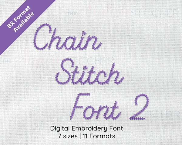 Photograph of Chain Stitch Set 2 embroidery font