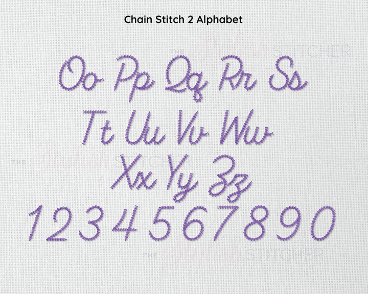 Chain Stitch Set 2 Embroidery Font