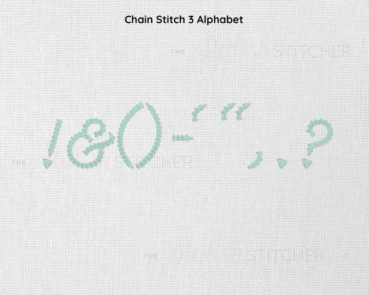 Photograph of Chain Stitch Set 3 embroidery font alphabet