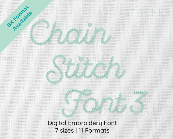 Photograph of Chain Stitch Set 3 embroidery font