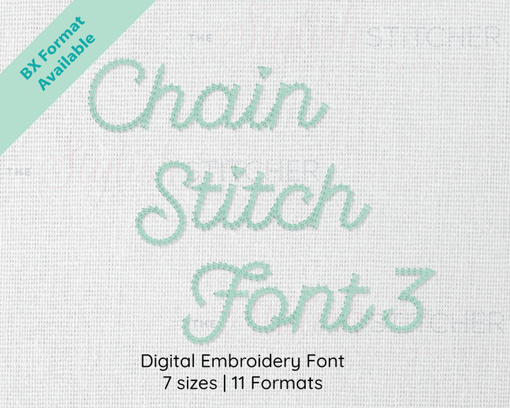 Photograph of Chain Stitch Set 3 embroidery font