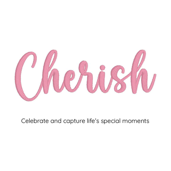 Photograph of Cherish embroidery font