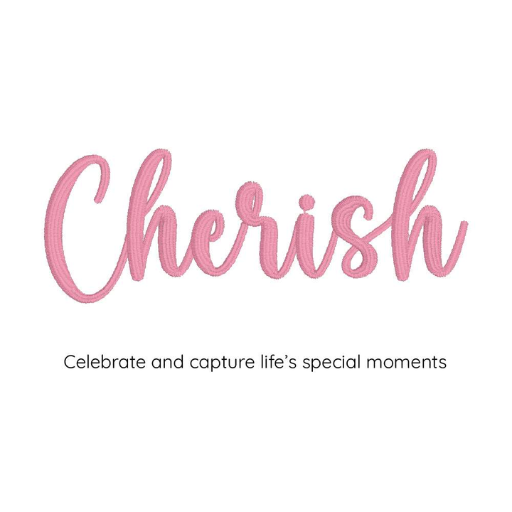 Photograph of Cherish embroidery font