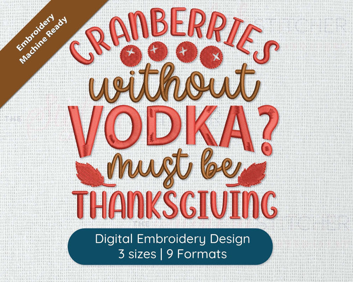 Photograph of Cranberries Without Vodka embroidery design